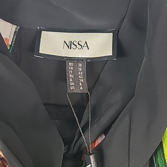 NWT Nissa Scarf-Detail Silk Maxi Dress Multicolor Floral Sz US 4 MSRP $1229 - Picture 5 of 16